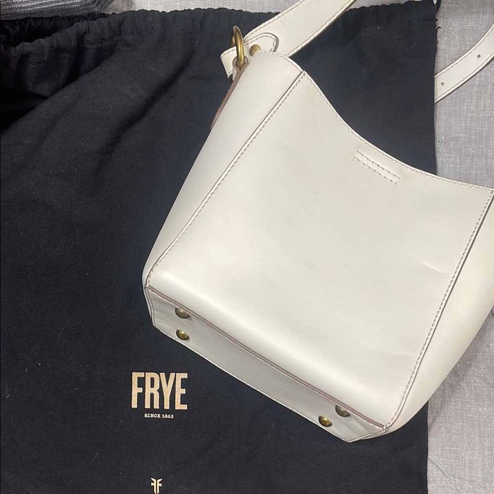 Frye White Leather Bucket Women's Bag
